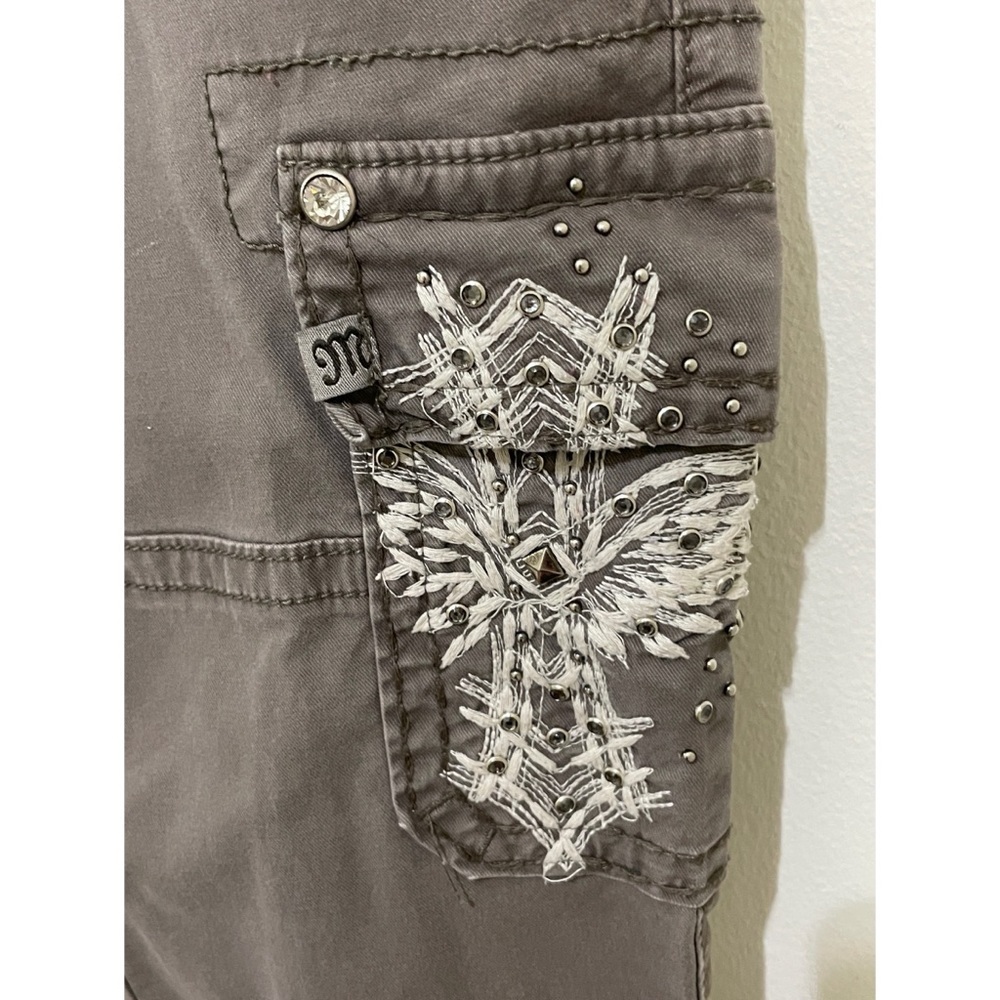 Y2K Miss Me Cargo Pants Embroidery Embelished, Size 27 Skinny